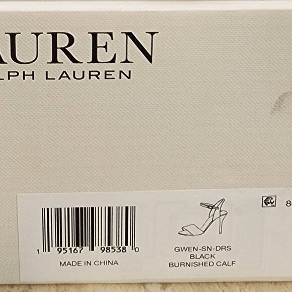 Lauren Ralph Lauren Womens Gwen Ankle-Strap Dress Black Leather from Macy’s C006 - Picture 7 of 7